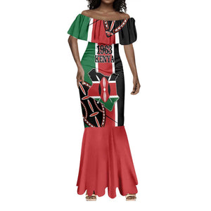 Personalized Jamhuri Day Mermaid Dress Kenya Map With African Shield