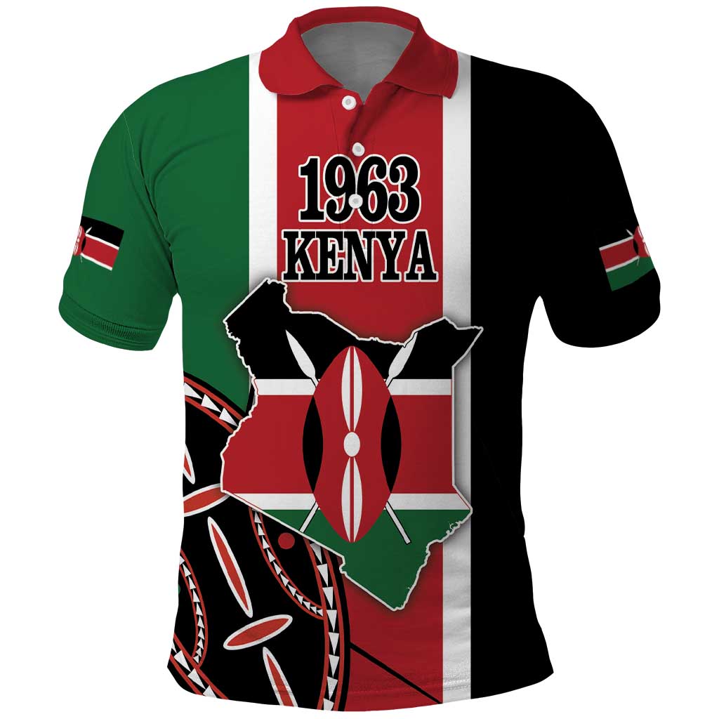 Personalized Jamhuri Day Polo Shirt Kenya Map With African Shield