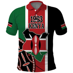 Personalized Jamhuri Day Polo Shirt Kenya Map With African Shield