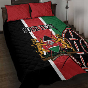 Personalized Jamhuri Day Quilt Bed Set Kenya Map With African Shield