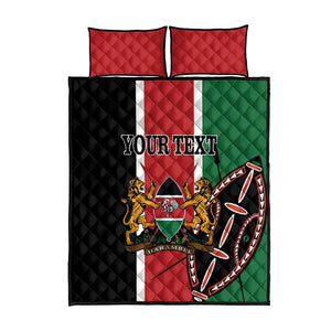 Personalized Jamhuri Day Quilt Bed Set Kenya Map With African Shield