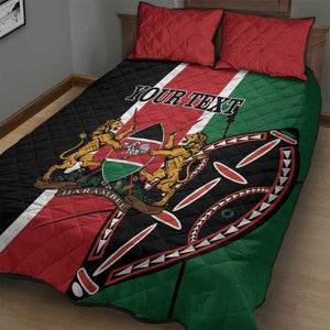 Personalized Jamhuri Day Quilt Bed Set Kenya Map With African Shield