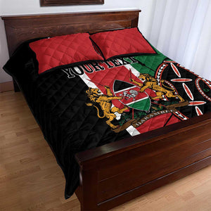 Personalized Jamhuri Day Quilt Bed Set Kenya Map With African Shield