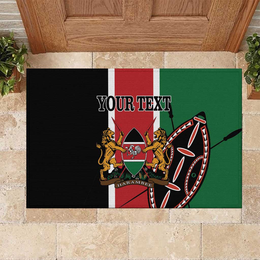 Personalized Jamhuri Day Rubber Doormat Kenya Map With African Shield