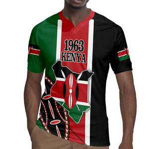 Personalized Jamhuri Day Rugby Jersey Kenya Map With African Shield