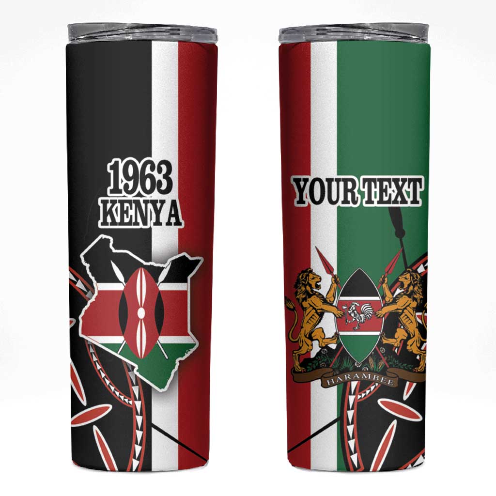 Personalized Jamhuri Day Skinny Tumbler Kenya Map With African Shield