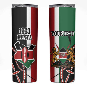 Personalized Jamhuri Day Skinny Tumbler Kenya Map With African Shield