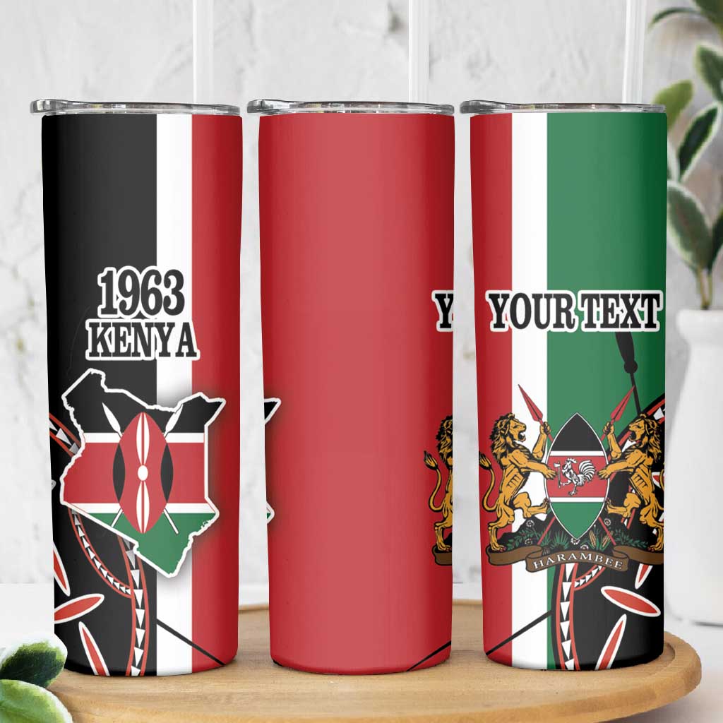 Personalized Jamhuri Day Skinny Tumbler Kenya Map With African Shield