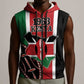 Personalized Jamhuri Day Sleeveless Zip Hoodie Kenya Map With African Shield - African Pride