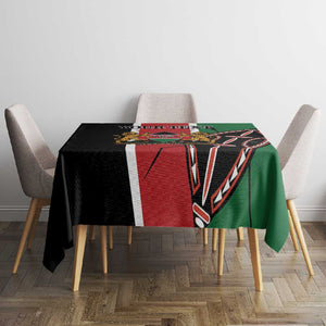 Personalized Jamhuri Day Tablecloth Kenya Map With African Shield