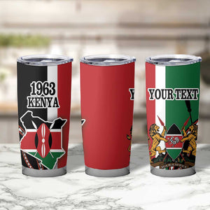 Personalized Jamhuri Day Tumbler Cup Kenya Map With African Shield