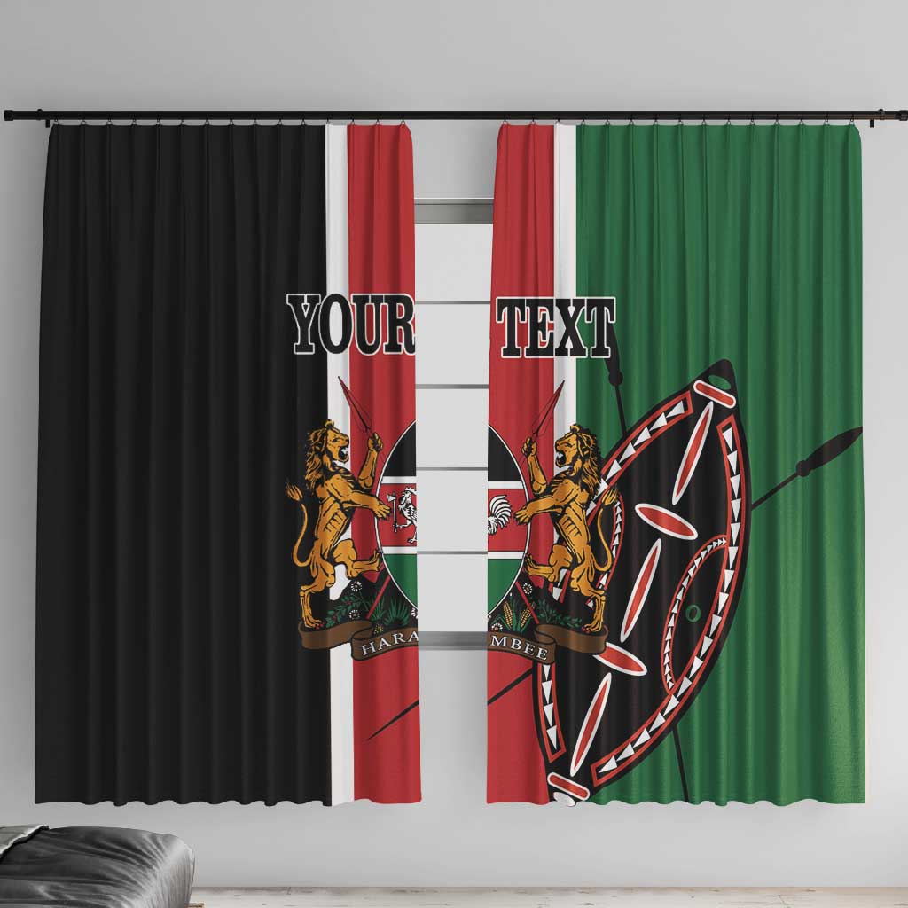 Personalized Jamhuri Day Window Curtain Kenya Map With African Shield