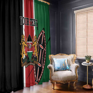 Personalized Jamhuri Day Window Curtain Kenya Map With African Shield