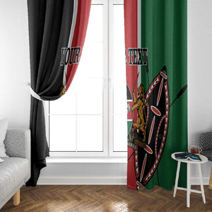 Personalized Jamhuri Day Window Curtain Kenya Map With African Shield