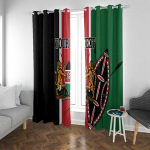 Personalized Jamhuri Day Window Curtain Kenya Map With African Shield