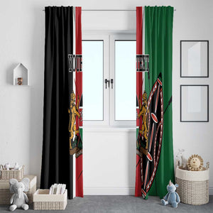 Personalized Jamhuri Day Window Curtain Kenya Map With African Shield