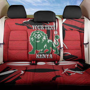 Personalized Jamhuri Day 1963 Back Car Seat Cover Angry Lion With African Shield