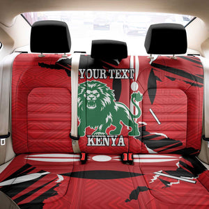 Personalized Jamhuri Day 1963 Back Car Seat Cover Angry Lion With African Shield