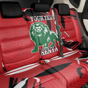 Personalized Jamhuri Day 1963 Back Car Seat Cover Angry Lion With African Shield