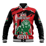 Personalized Jamhuri Day 1963 Baseball Jacket Angry Lion With African Shield