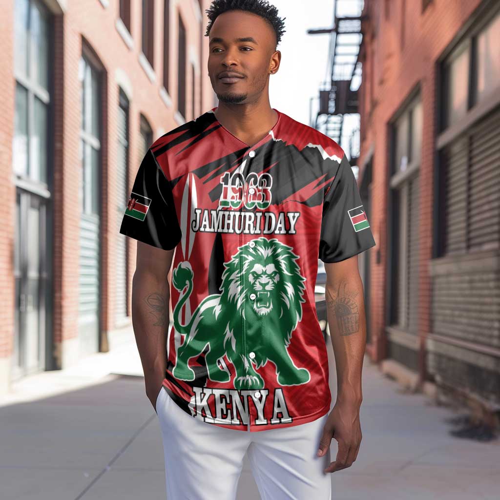 Personalized Jamhuri Day 1963 Baseball Jersey Angry Lion With African Shield