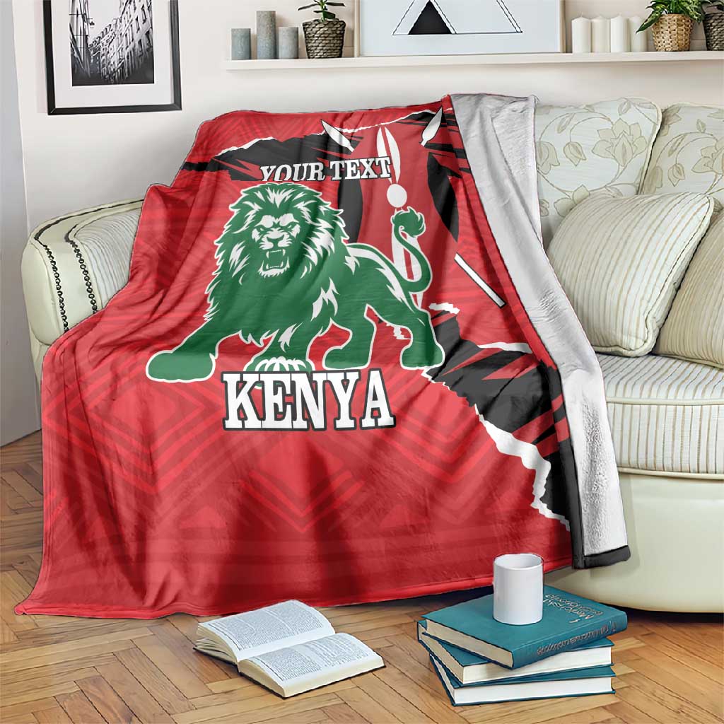 Personalized Jamhuri Day 1963 Blanket Angry Lion With African Shield