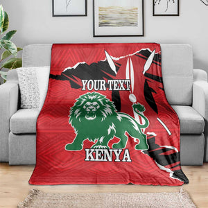 Personalized Jamhuri Day 1963 Blanket Angry Lion With African Shield