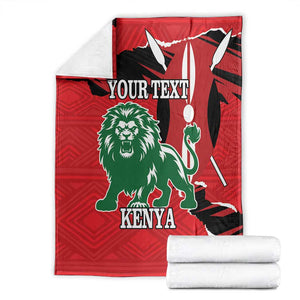 Personalized Jamhuri Day 1963 Blanket Angry Lion With African Shield