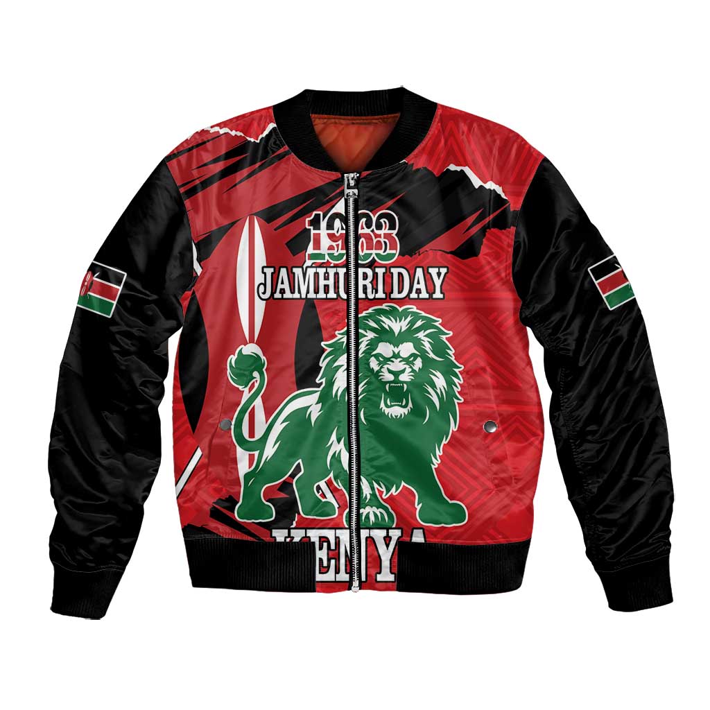 Personalized Jamhuri Day 1963 Bomber Jacket Angry Lion With African Shield