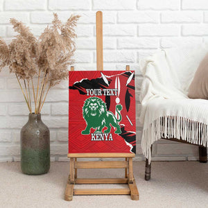 Personalized Jamhuri Day 1963 Canvas Wall Art Angry Lion With African Shield