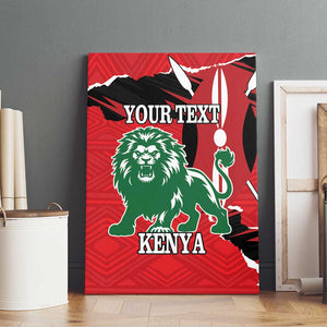 Personalized Jamhuri Day 1963 Canvas Wall Art Angry Lion With African Shield