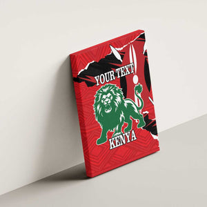 Personalized Jamhuri Day 1963 Canvas Wall Art Angry Lion With African Shield