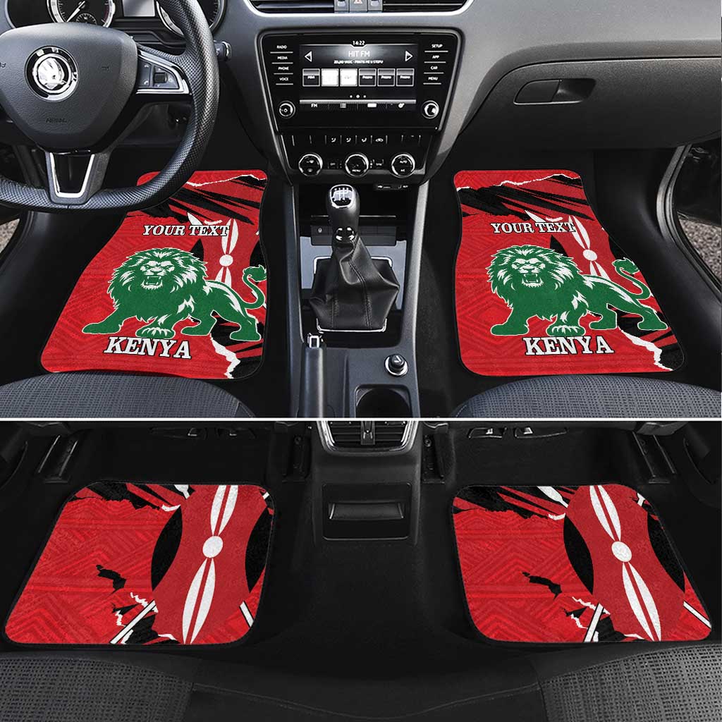 Personalized Jamhuri Day 1963 Car Mats Angry Lion With African Shield