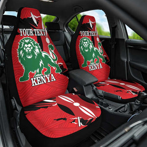 Personalized Jamhuri Day 1963 Car Seat Cover Angry Lion With African Shield