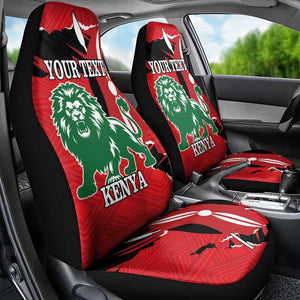 Personalized Jamhuri Day 1963 Car Seat Cover Angry Lion With African Shield