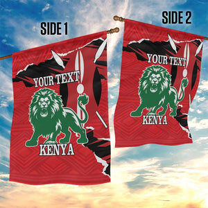 Personalized Jamhuri Day 1963 Garden Flag Angry Lion With African Shield