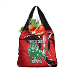Personalized Jamhuri Day 1963 Grocery Bag Angry Lion With African Shield