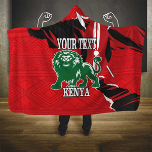 Personalized Jamhuri Day 1963 Hooded Blanket Angry Lion With African Shield