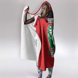 Personalized Jamhuri Day 1963 Hooded Blanket Angry Lion With African Shield