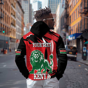 Personalized Jamhuri Day 1963 Hoodie Angry Lion With African Shield