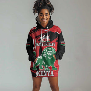 Personalized Jamhuri Day 1963 Hoodie Dress Angry Lion With African Shield