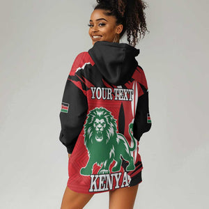 Personalized Jamhuri Day 1963 Hoodie Dress Angry Lion With African Shield