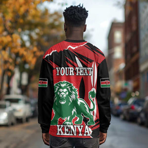 Personalized Jamhuri Day 1963 Long Sleeve Shirt Angry Lion With African Shield