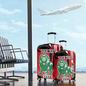 Personalized Jamhuri Day 1963 Luggage Cover Angry Lion With African Shield