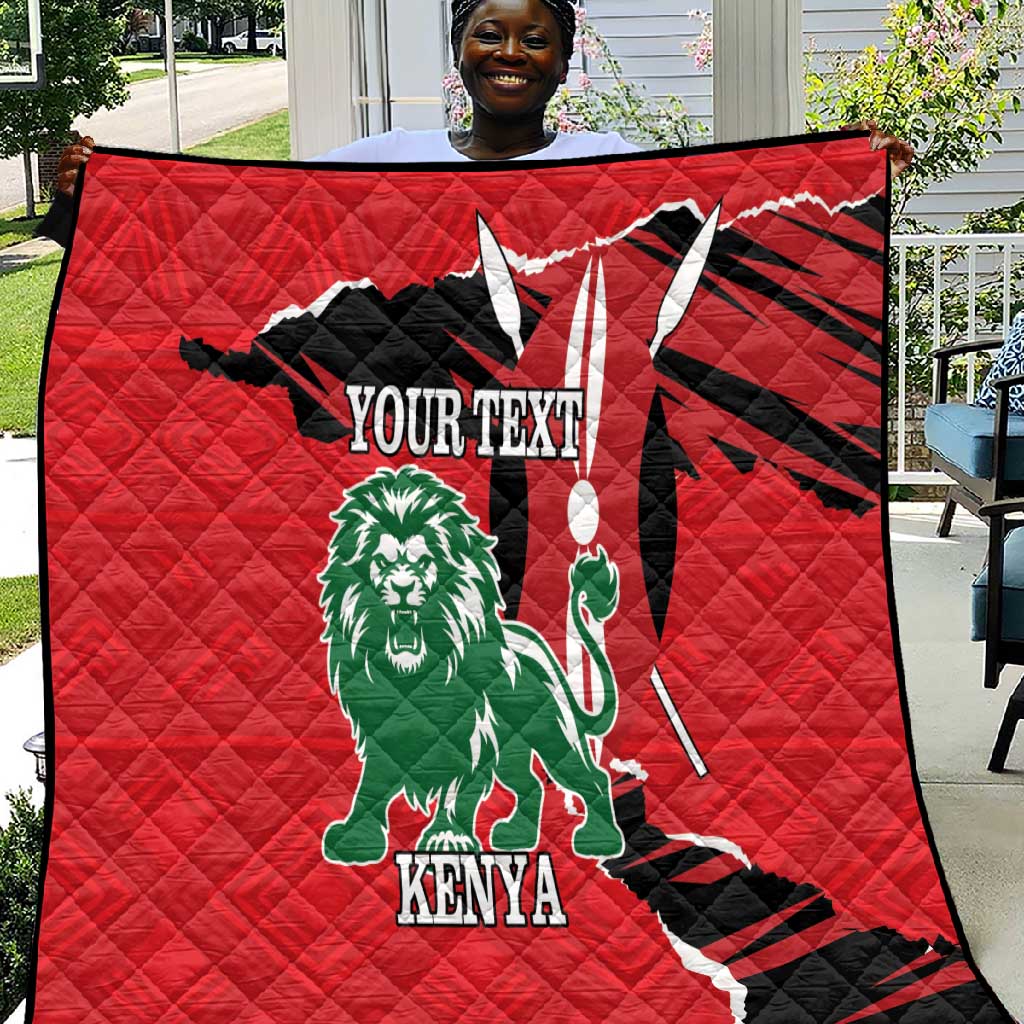 Personalized Jamhuri Day 1963 Quilt Angry Lion With African Shield