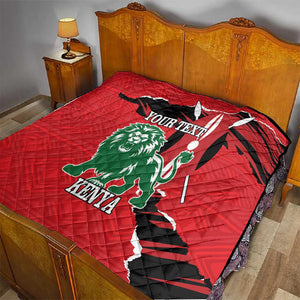 Personalized Jamhuri Day 1963 Quilt Angry Lion With African Shield