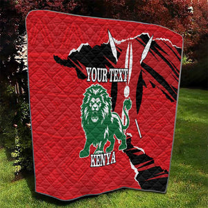 Personalized Jamhuri Day 1963 Quilt Angry Lion With African Shield