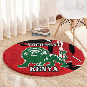 Personalized Jamhuri Day 1963 Round Carpet Angry Lion With African Shield