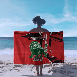 Personalized Jamhuri Day 1963 Sarong Angry Lion With African Shield