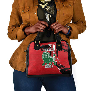 Personalized Jamhuri Day 1963 Shoulder Handbag Angry Lion With African Shield